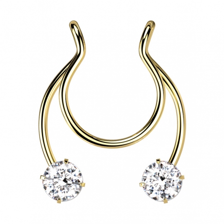 Fake do septum - z dwoma kryształkami