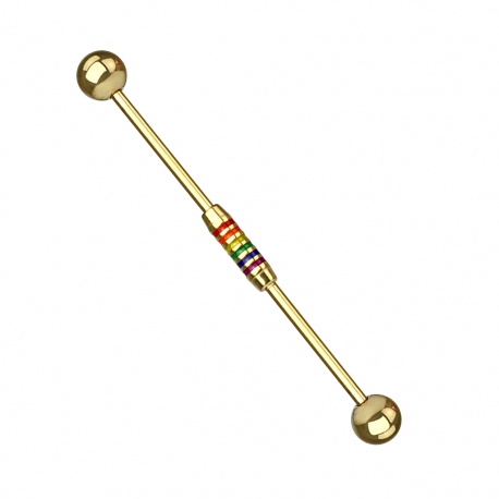 Kolczyk do industriala tęcza