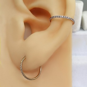 Tytanowy rose gold clicker z kryształkami