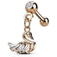 Kolczyk do ucha z wiszącym łabędziem