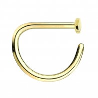Tytanowy złoty kolczyk do nosa - D-ring