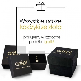 Clicker ze złota 14K, z kryształkami
