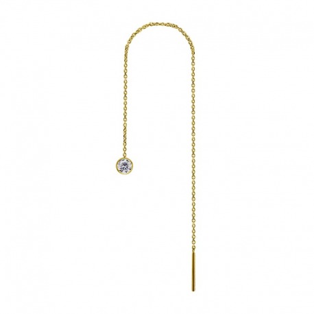 Kolczyk do ucha - wiszący okrągły kryształek