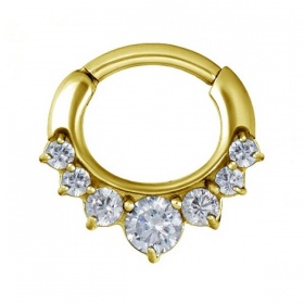 Srebrny clicker z siedmioma kryształkami PN559