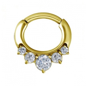 Srebrny clicker z pięcioma kryształkami PN558