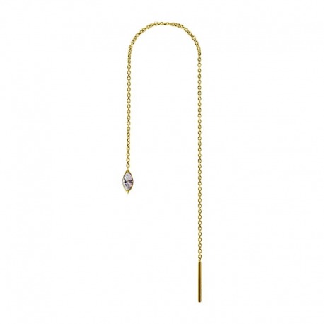 Kolczyk do ucha - wiszący owalny kryształek