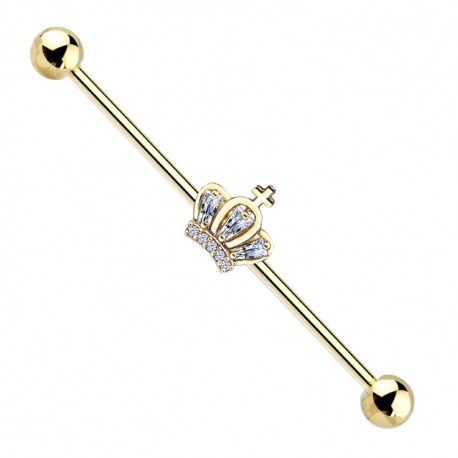 Kolczyk do industriala z koroną