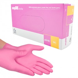 Rękawice nitrylowe bezpudrowe różowe