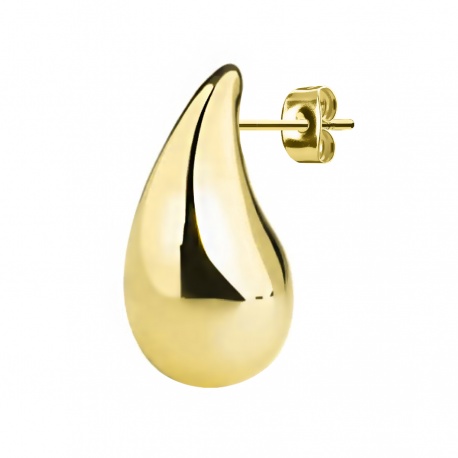 Złoty (PVD) sztyft z ozdobą w kształcie kropelki: srebro próba 925	