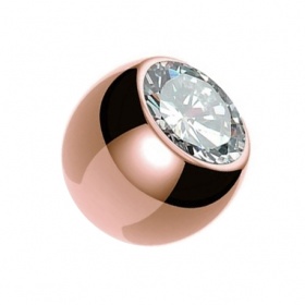 Stalowa kulka z kryształkiem rose gold PD517 C