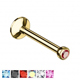 Złoty labret z kryształkiem PW524