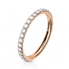 Tytanowy rose gold clicker z kryształkami PK450