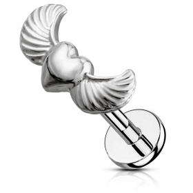 Labret serce ze skrzydełkami