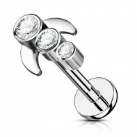 Labret księżyc z trzema kryształkami
