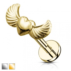 Labret serce ze skrzydełkami PW476