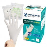 Rękawice jałowe pudrowane lateksowe TOP GLOVE