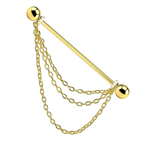 Tytanowy industrial z łańcuszkiem