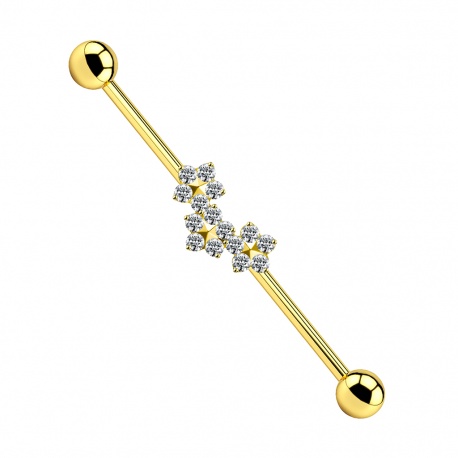 Tytanowy industrial z trzema kwiatkami