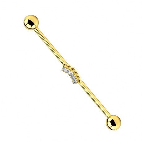 Tytanowy industrial z kryształowym łukiem