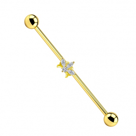 Tytanowy industrial z kryształowym kwiatem lilii