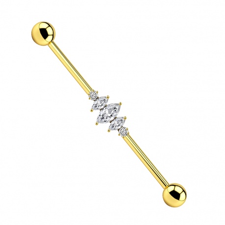 Tytanowy industrial z pięcioma kryształkami