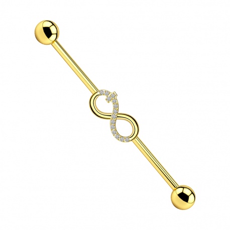 Tytanowy industrial z kryształowym znakiem nieskończoności 