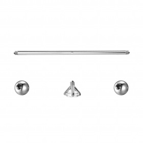 Tytanowy industrial z odkręcanym kryształkiem