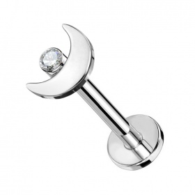 Labret półksiężyc z kryształkiem PW481