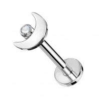 Labret półksiężyc z kryształkiem