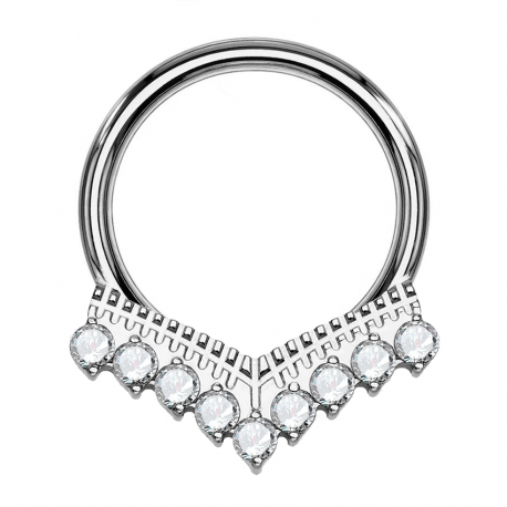 Tytanowy clicker z kryształową jodełką