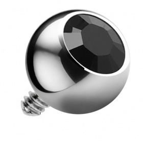 Tytanowa kulka z kryształkiem do gwintu wewnętrznego PD464 S