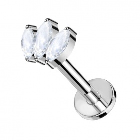 Labret trzy kryształowe łezki