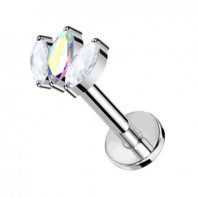 Labret trzy kryształowe łezki