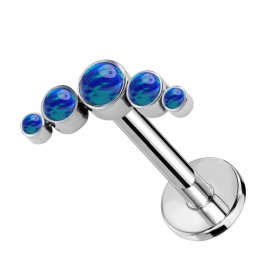 Labret cluster z pięcioma opalami