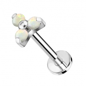Labret mały kwiatek z opalami