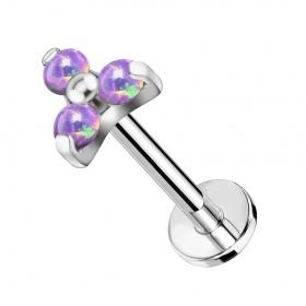Labret mały kwiatek z opalami