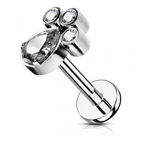 Labret z kryształową kocią łapą PW4027