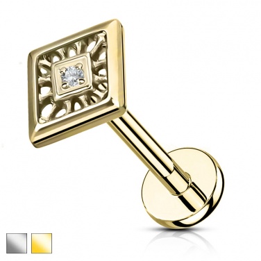 Labret z ażurowym rombem PW4028