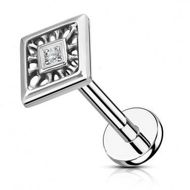 Labret z ażurowym rombem