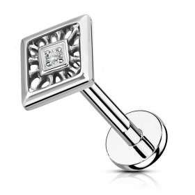 Labret z ażurowym rombem