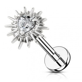 Labret z promienistym sercem