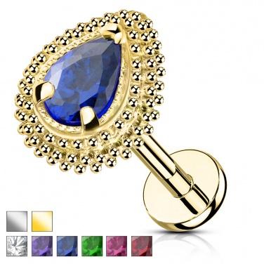 Labret z łezką w oprawie PW4032