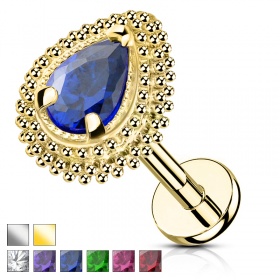 Labret z łezką w oprawie PW4032
