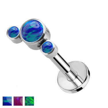 Labret cluster z trzema opalami PW4033