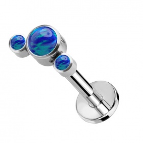 Labret cluster z trzema opalami