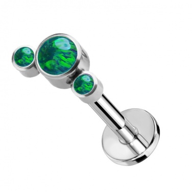 Labret cluster z trzema opalami