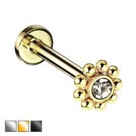 Labret - kryształek z kuleczkami