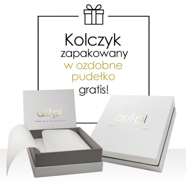 Kolczyk do pępka ze złota 14K z kryształową rozetką