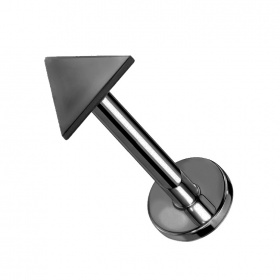 Czarny PVD labret z płaskim trójkątem z tytanu G23, gwint wewnętrzny PW4049