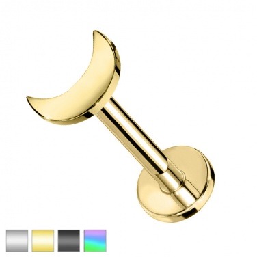 Labret z płaskim półksiężycem: tytan G23, gwint wewnętrzny PW4052